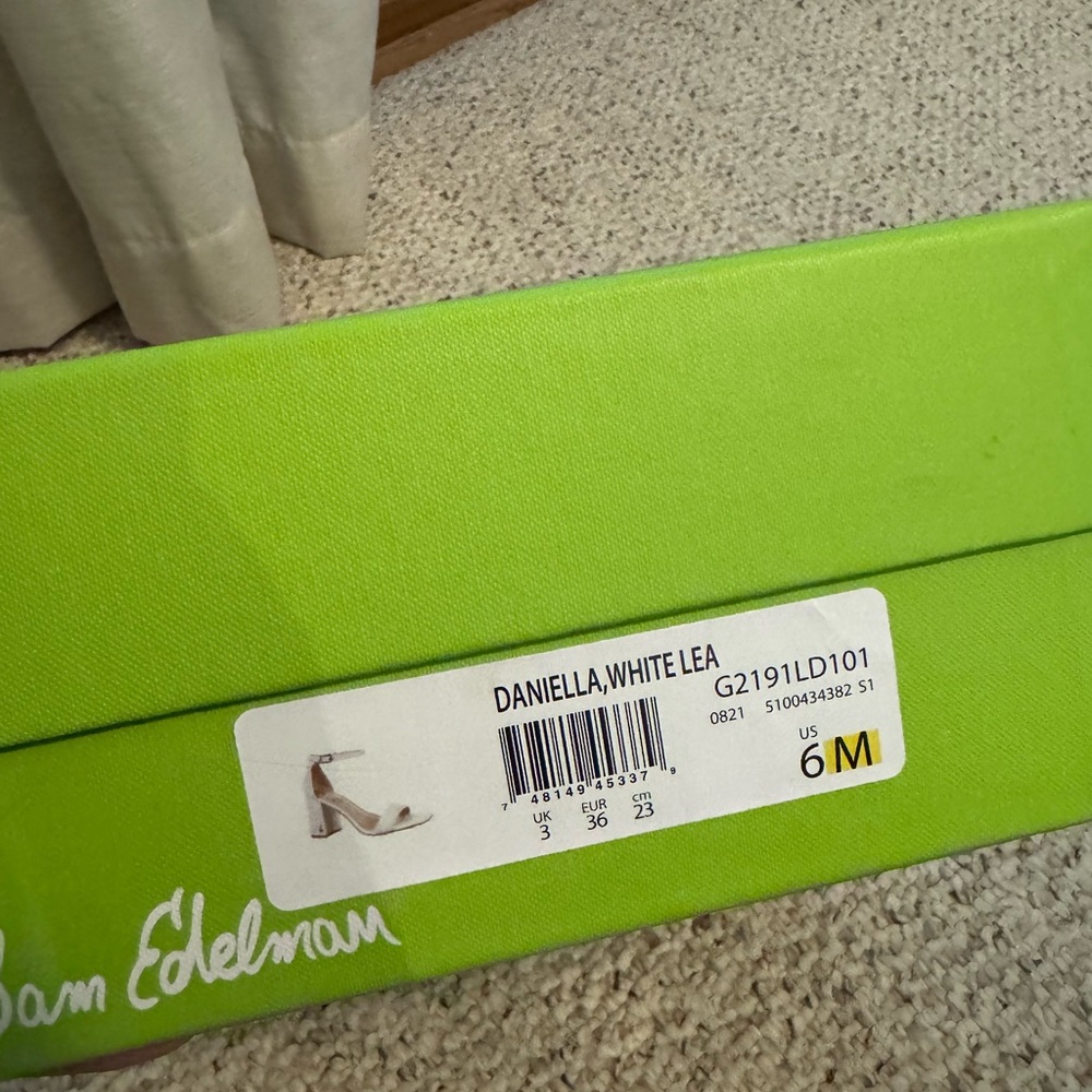 Sam Edelman White Daniella Block Heels- Never Worn